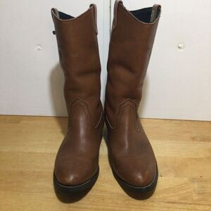 Men's Mason Western‎ Size 11 E Leather Brown Western Boots Pull On Vibram Soles
